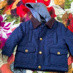 Infant’s hoodie jacket with zip and fancy collar!